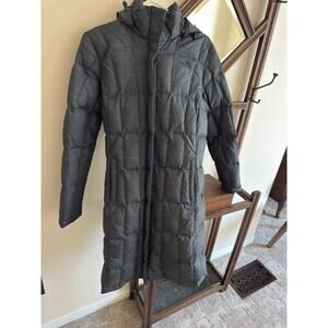 The North Face Gray Goose Down Metropolis Long Hooded Coat Jacket